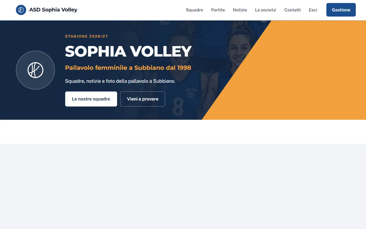 Anteprima del modello Diagonale applicato al sito di ASD Sophia Volley